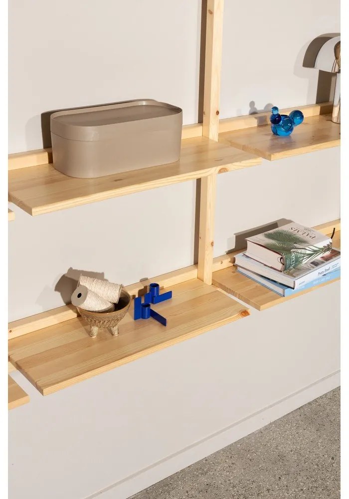 Bibliotecă de perete în culoare naturală din lemn de pin 192x127 cm Groove – Karup Design