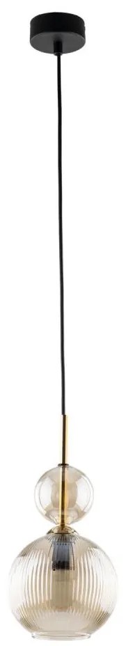Pendul pe cablu SOPHIA 1xE14/10W/230V negru/bej fumuriu