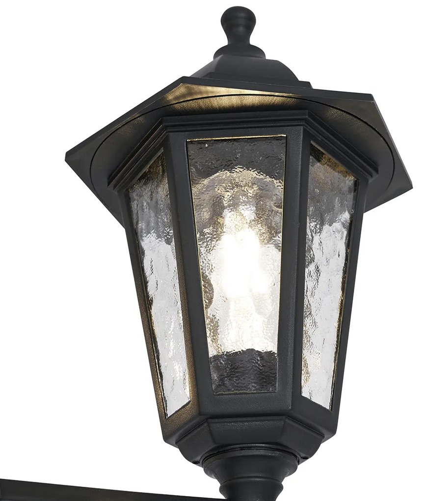 Stâlp clasic de exterior negru 217cm IP44 - New Haven Hammered