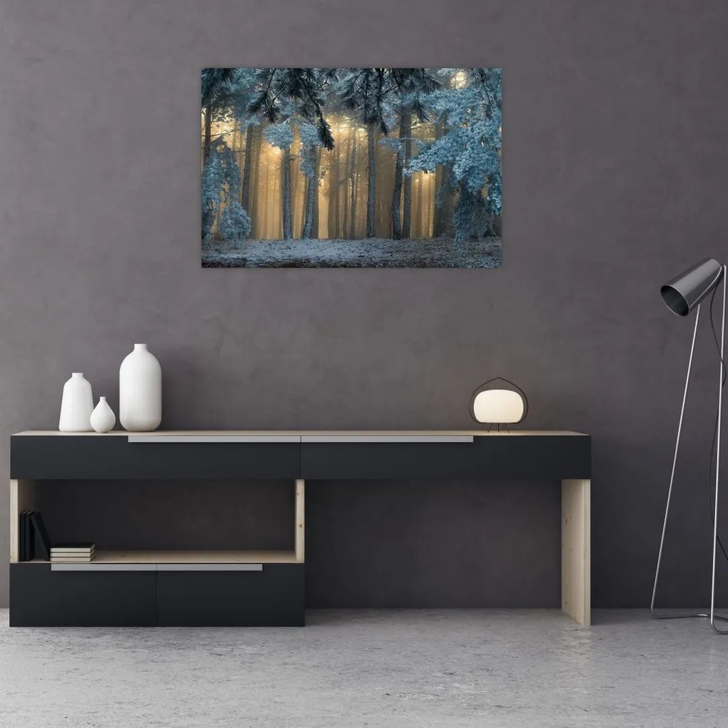 Tablou cu pădure înzăpezită (90x60 cm)