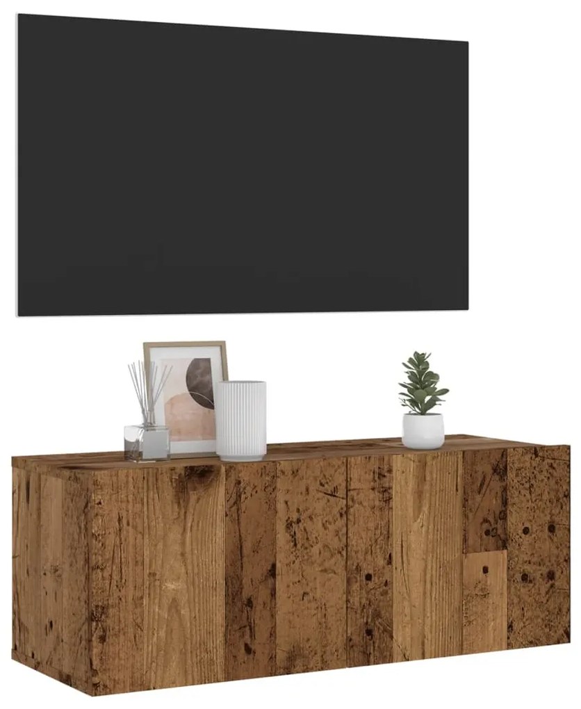 vidaXL Dulap TV de perete, lemn vechi, 80x30x30 cm, lemn prelucrat