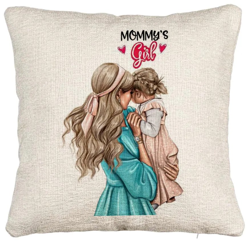 Perna Decorativa Canapea, Model Mommy&apos;s Girl, 40x40 cm, Cu fermoar