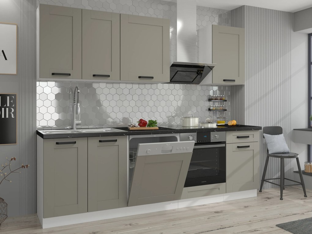 Dulap inferior de bucătărie de colț Lucid 89 x 89 DN 1F BB (claygrey + alb). 1045435