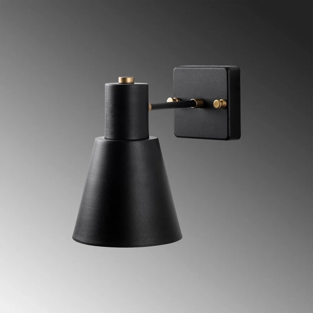 Aplică de perete neagră/aurie ø 14 cm Funnel – Opviq lights