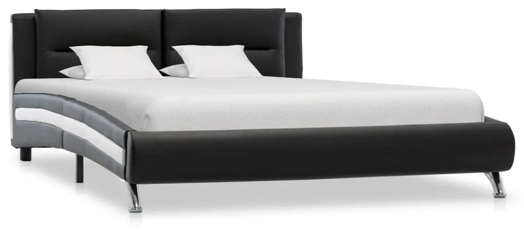 286837 vidaXL Cadru de pat, negru, 120 x 200 cm, piele ecologică