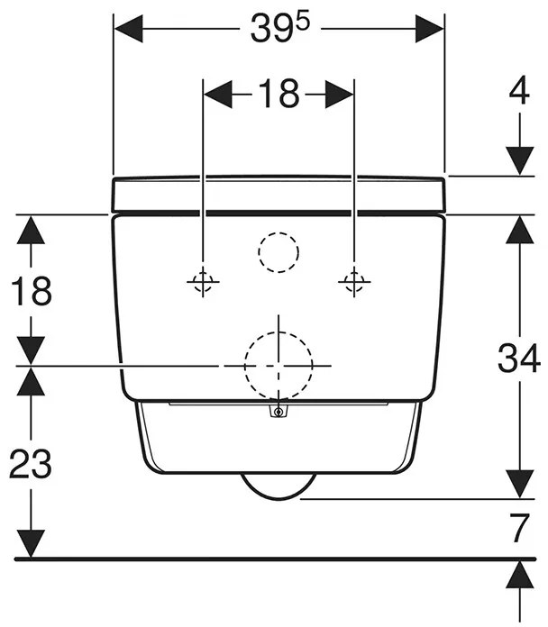 Set vas WC suspendat, Geberit, AquaClean Mera Comfort, rimless, capac cu funcție de bideu, alb/crom