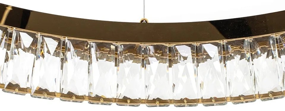 Lustra suspendata LED, Metal, Sticla, SAYOV 100 auriu