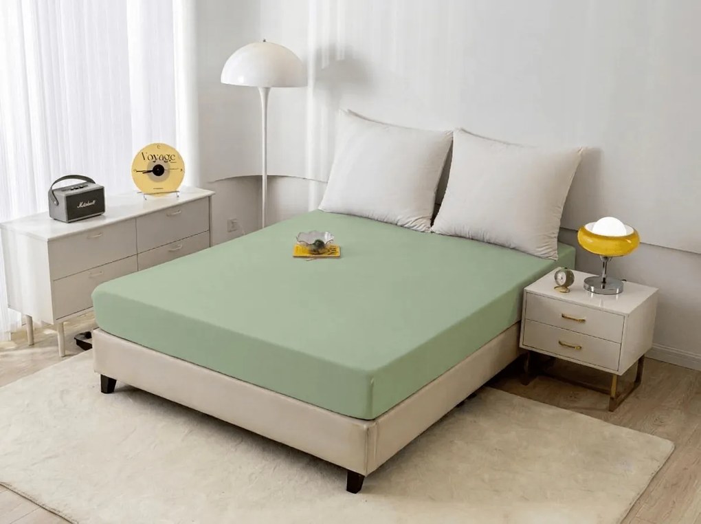 Cearsaf din microfibra MICROVELLE verde deschis 180x200 cm