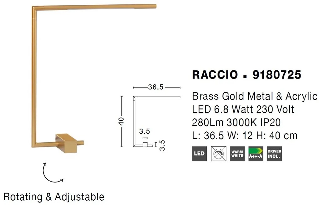 Lampa de masa LED design modern RACCIO auriu
