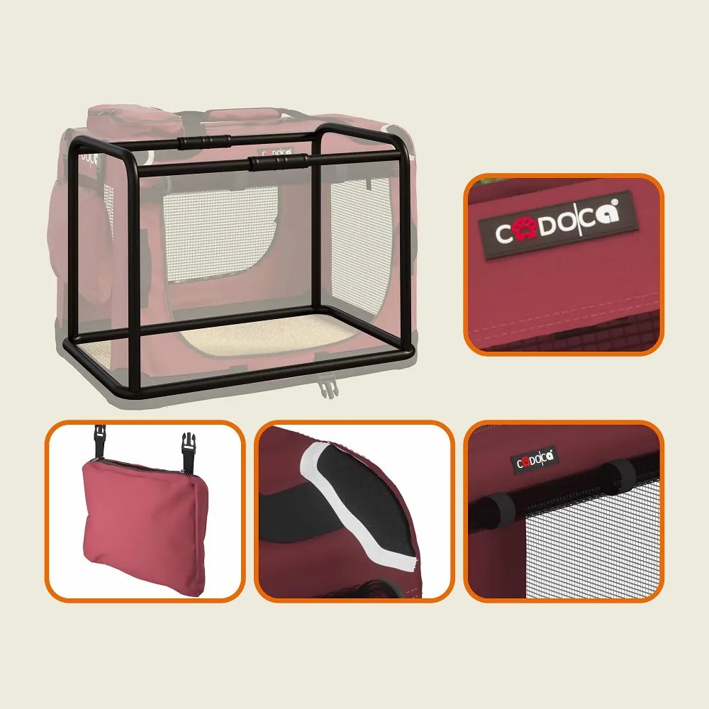 Geantă de transport pentru câini și pisici ELI, 60x42x42cm, roșu închis Cadoca