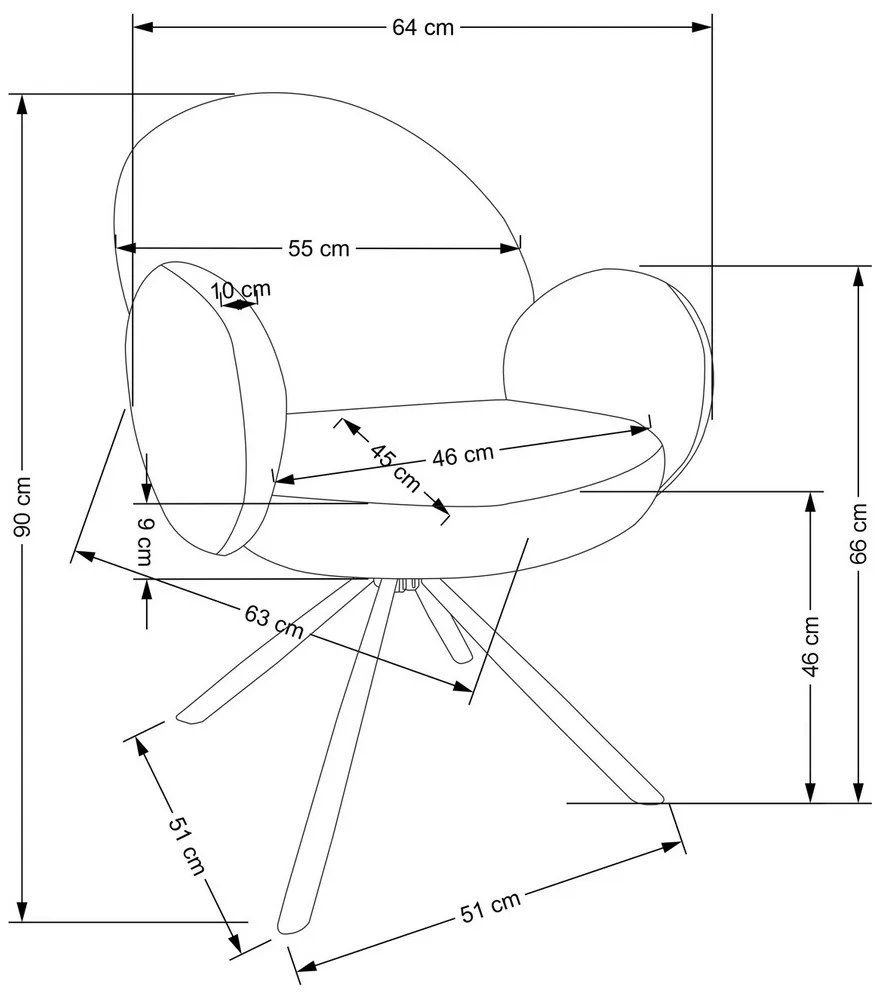 Scaun de bucaterie Lumpy, gri