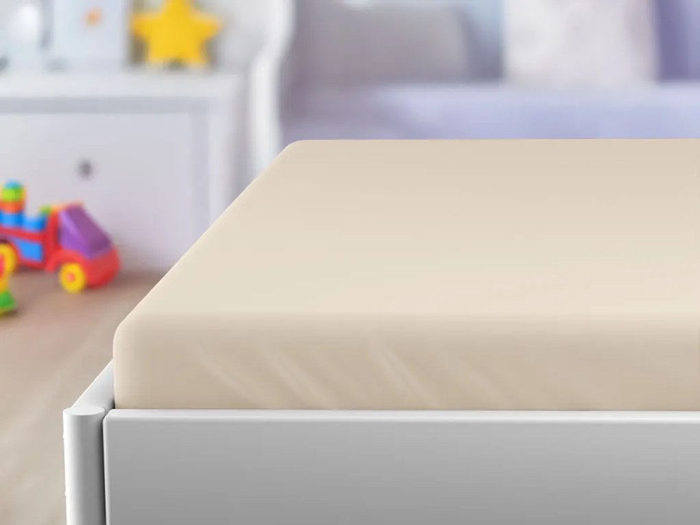 Cearsaf Jersey pentru patut EXCLUSIVE 60x120 cm crem