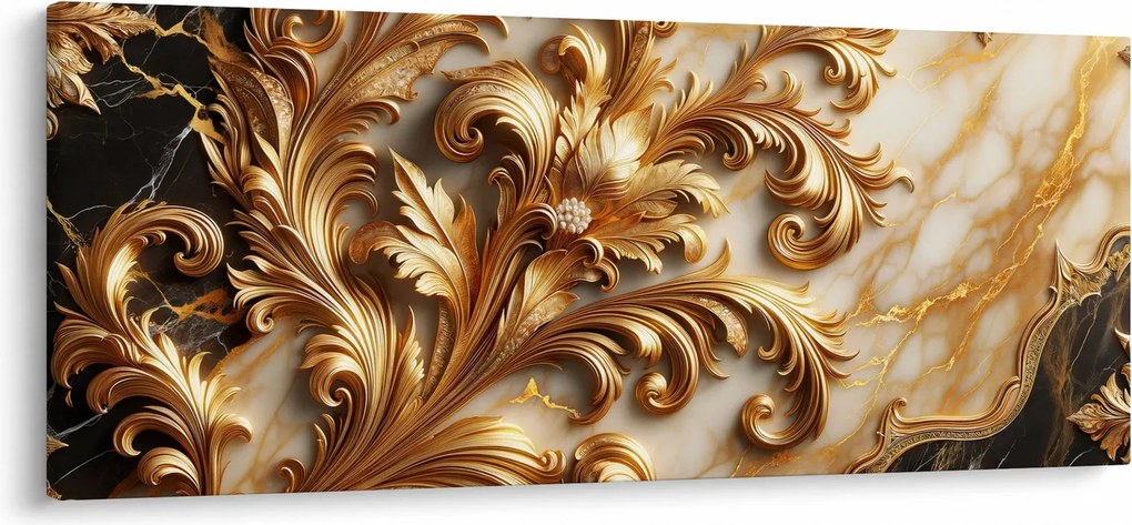 Tablou - Marmură cu auriu (120x50 cm)