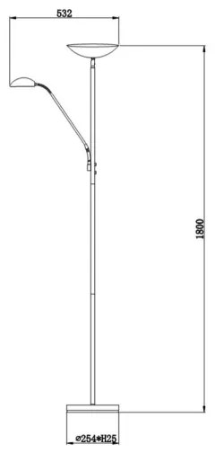 Lampadar LED ZENITH LED/20W+LED/4W Lucide 19791/24/30