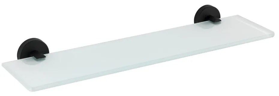 Raft din sticlă pentru perete, cu prinderi din oțel inoxidabil Wenko Bosio, negru mat