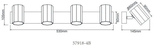 Spot Globo 57918-4B JAMES 4xGU10/25W/230V negru
