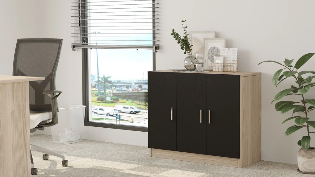 Dulap Vincent 5 (stejar + negru). 1072631