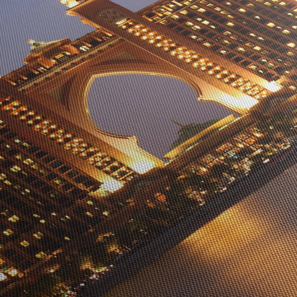 Tablou construcției în Dubai (cu ceas) (90x30 cm)