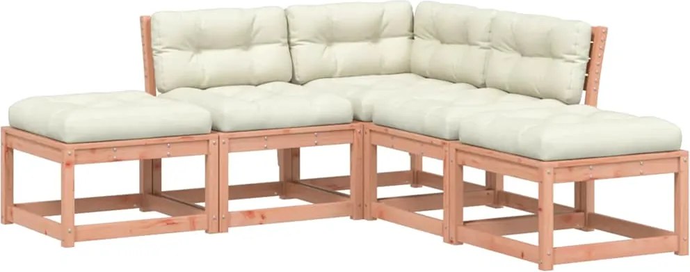 vidaXL Set mobilier de grădină cu perne, 5 piese, lemn masiv douglas