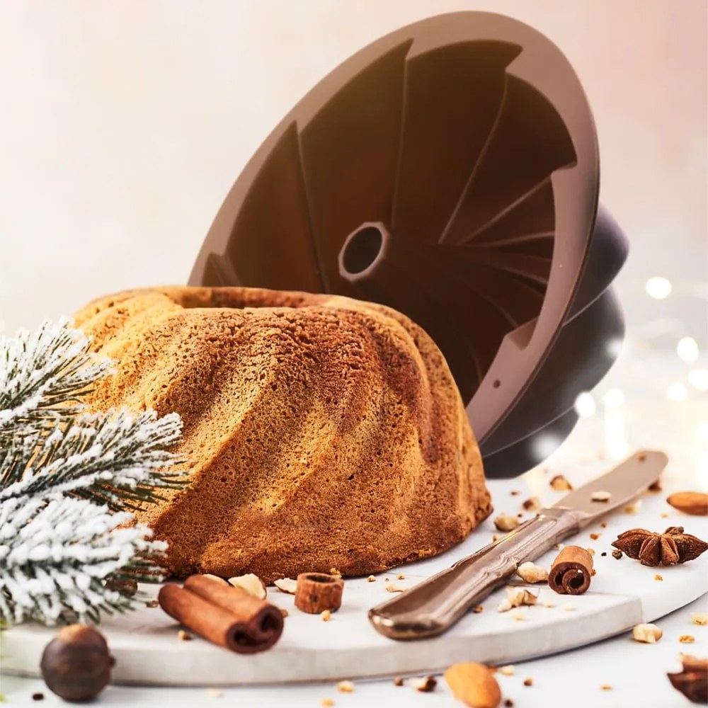 Formă de copt din silicon Orion Flower, ø 23,5 cm, maro