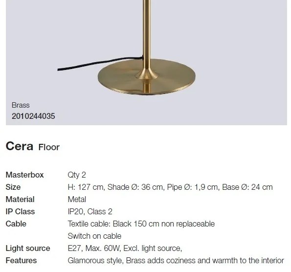 Lampadar design minimalist stil nordic Cera 2010244035 NL