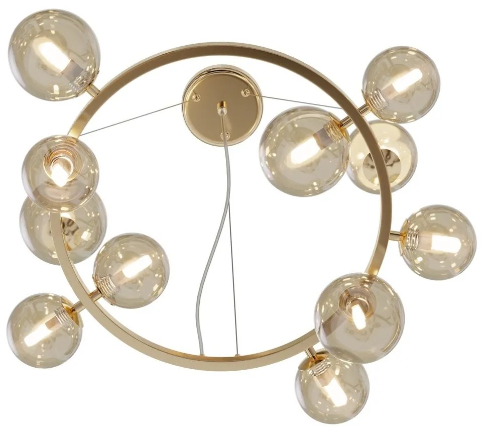 Lustra moderna design deosebit cu 11 de surse de lumina Dallas auriu