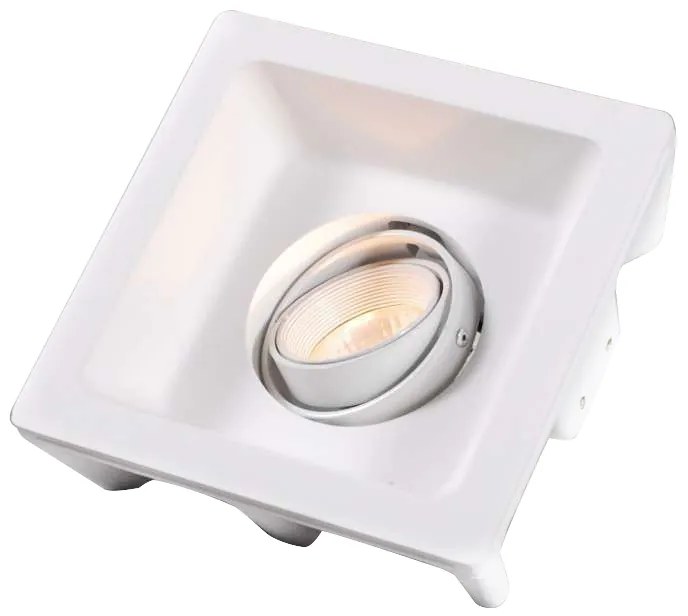 Spot integrat alb 15 cm pătrat înclinabil - Gypsy Stucco