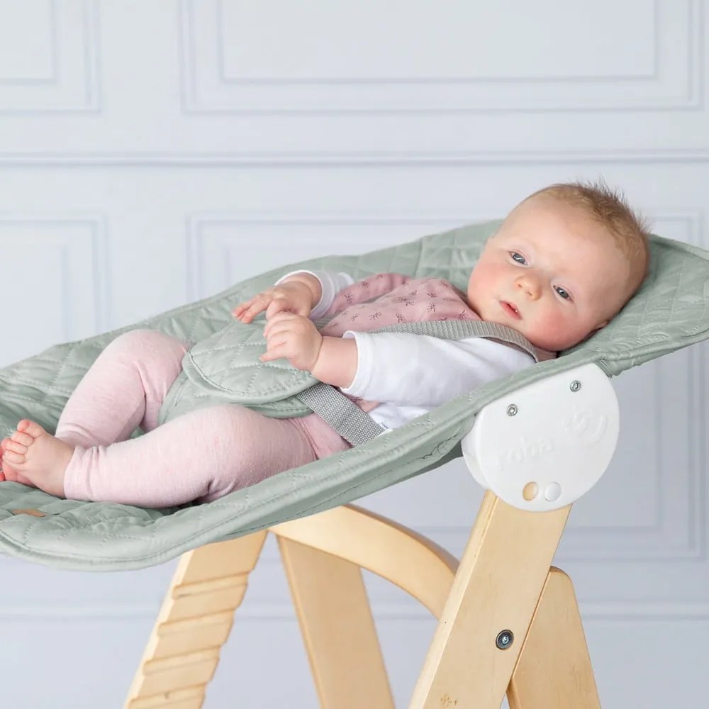 Scaun de masă pentru bebe verde deschis/în culoare naturală Style Born Up 2in1 – Roba