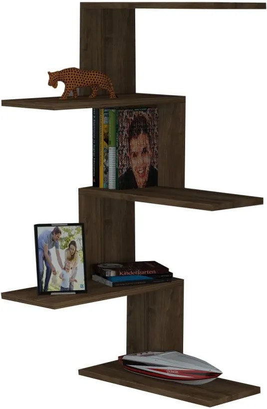 Raft de perete pentru colț Caniko, maro