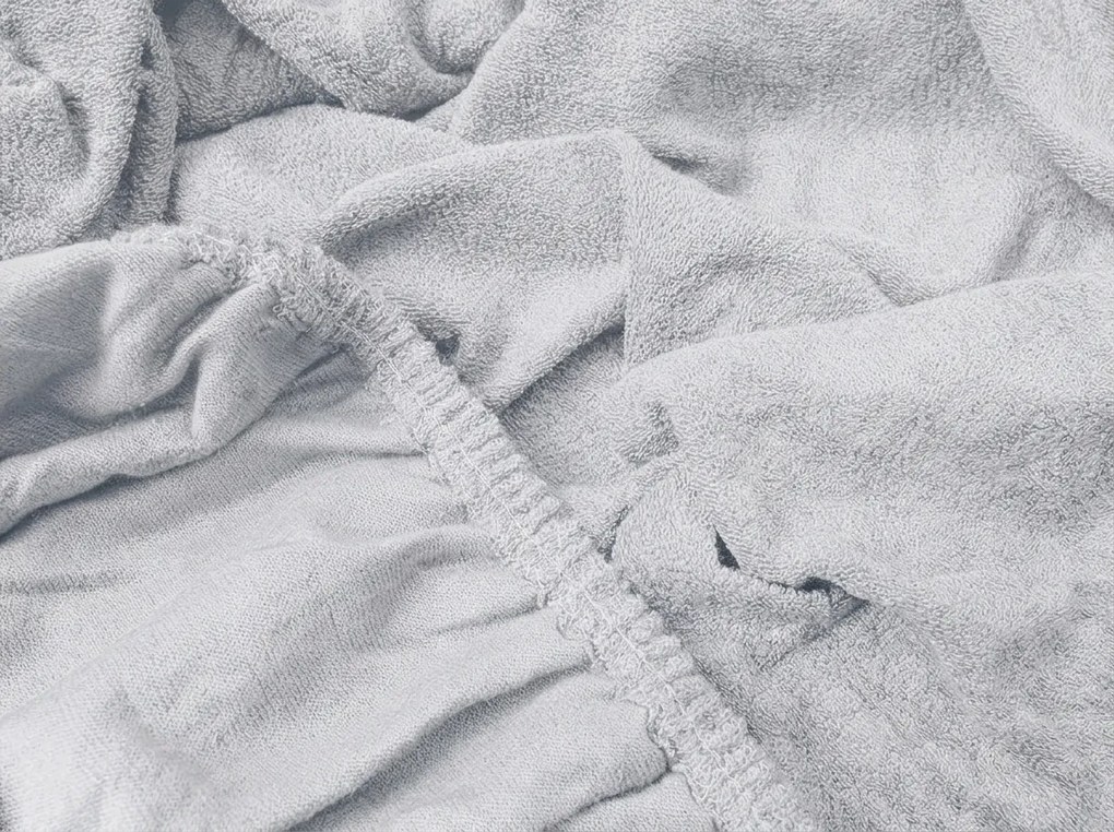 Cearsaf din fleece elastic MOLTON argintiu 180 x 200 cm