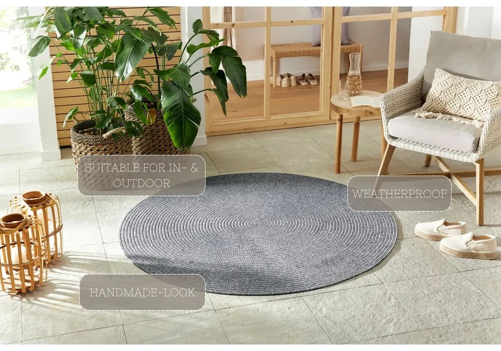 Covor gri rotund de exterior ø 200 cm - NORTHRUGS