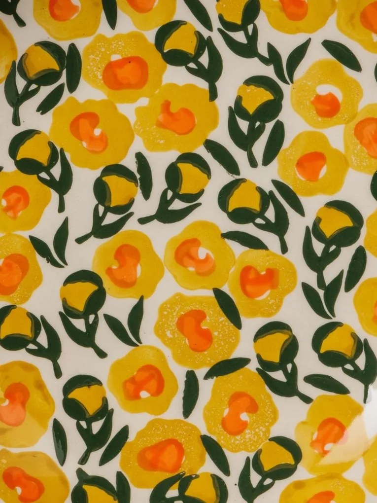 Farfurie din ceramica, D21cm Retro Flowers
