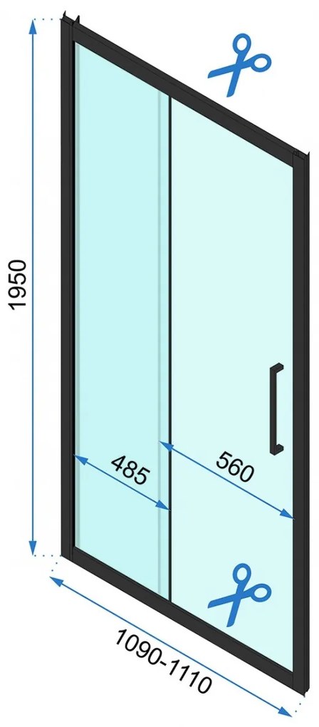 Ușă pentru dus Rapid Slide sticla securizata - 110x195 cm