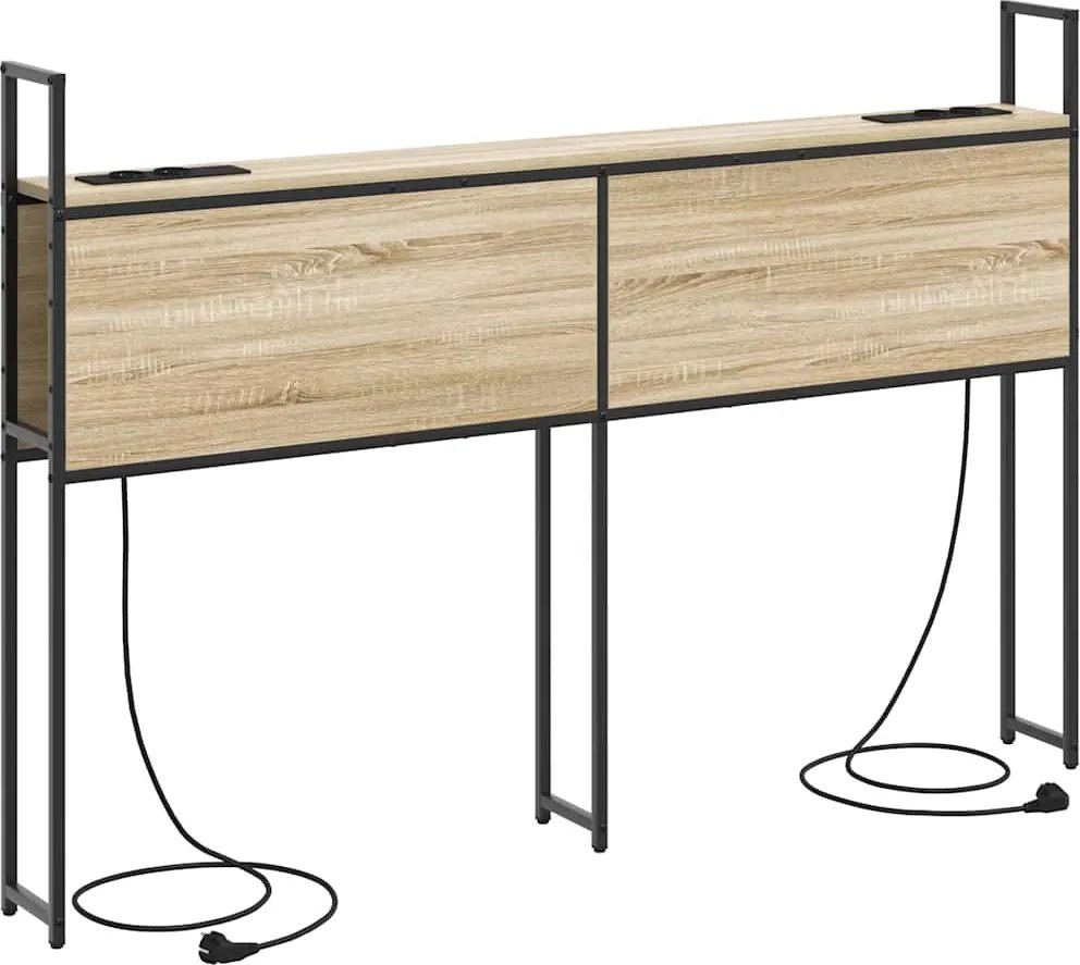 vidaXL Tăblie de Depozitare cu Stație de Încărcare Stejar sonoma