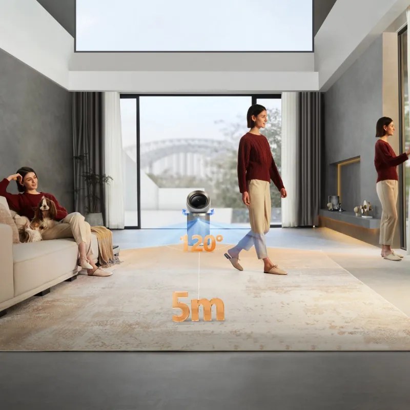 Purificator de aer Dreame AirPursue PM20 CVF14A, 48 m², funcții automate, încălzire, sterilizare cu plasmă și UVC, TVOC, LCD, HEPA, alb/bronz