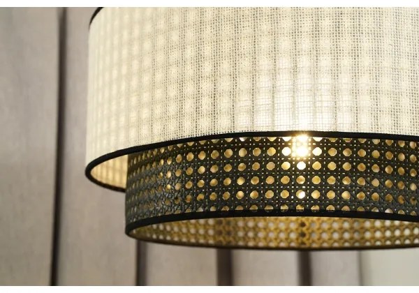 Lustră aplicată RATTAN Duolla YUTE 1xE27/15W/230V d. 45 cm crem/negru