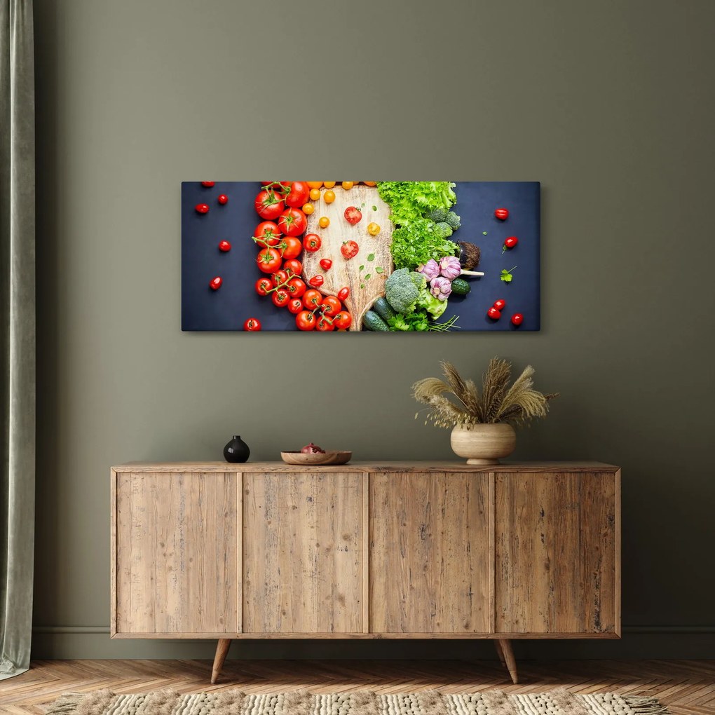 Tablou - Masa plină cu legume (120x50 cm)