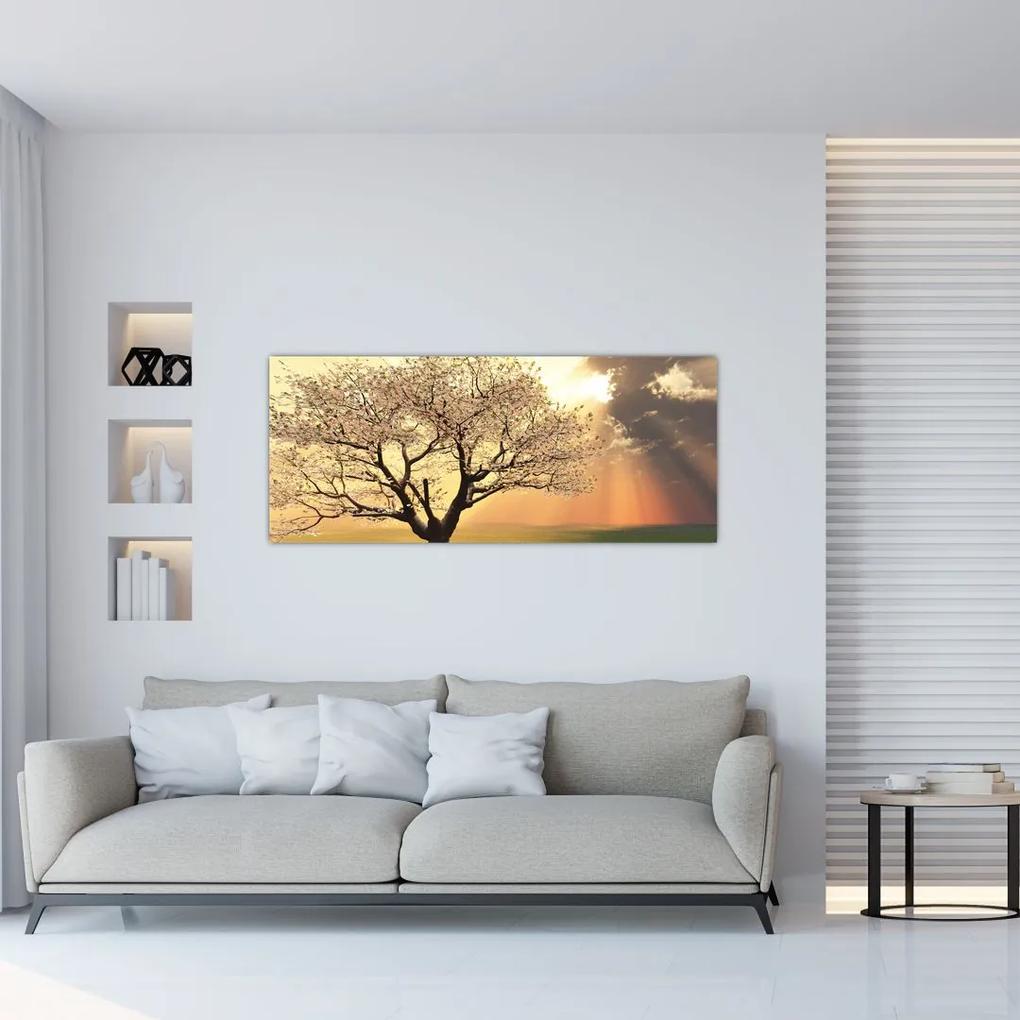 Tablou cu copac pe luncă (120x50 cm), în 40 de alte dimensiuni noi