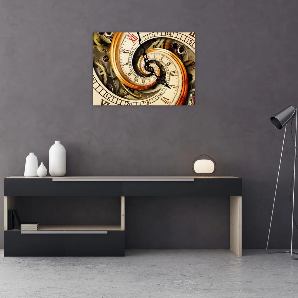 Tablou pe sticlă cu ceas (70x50 cm)