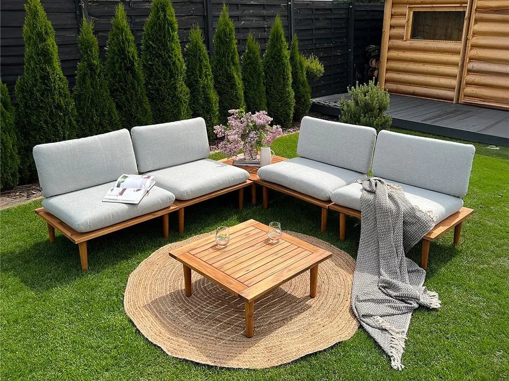 Set mobilier grădină Compobasso (pentru 4 persoane) (gri). 1098741