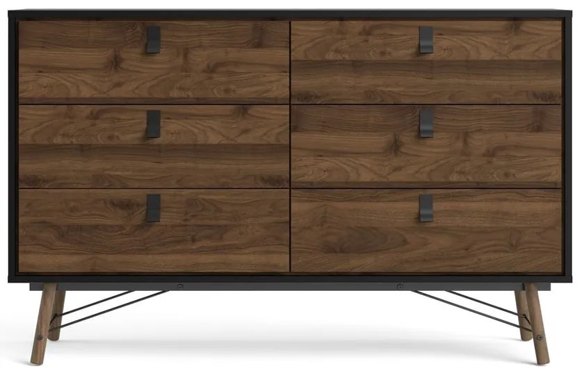 Comodă Tvilum Ry, 150x95 cm, maro închis-negru