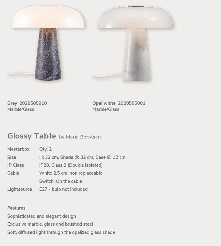 Veioza, lampa de masa design modern Glossy gri
