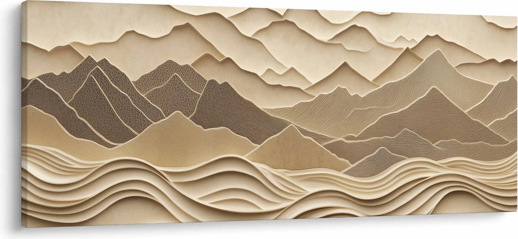 Tablou - Linii Montane 3D (120x50 cm)