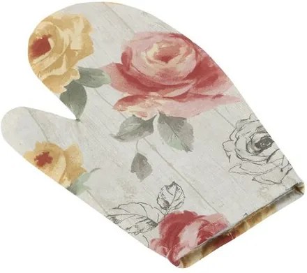 Mânușă de bucătărie Ema Trandafir pe lemn, 28 x 18 cm