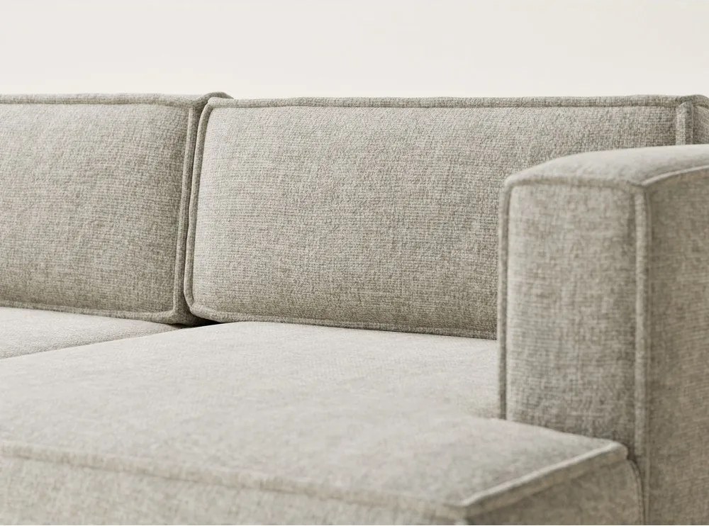 Colțar bej extensibil/cu spațiu de depozitare cu tapițerie din chenille (cu colț pe partea dreaptă/cu șezlong) Velto – Maison de Rêve