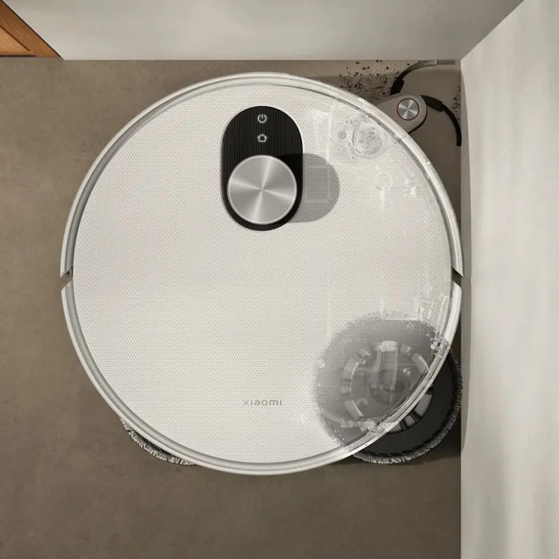 Aspirator robot Xiaomi Robot Vacuum 5 Pro EU OV21GL, 55 W, 20000 Pa, 140 min, cameră triplă AI de 5 MP cu funcție de recunoaștere, stație automată de spălare și uscare, navigație dToF retractabilă, apă la 80 °C, alb