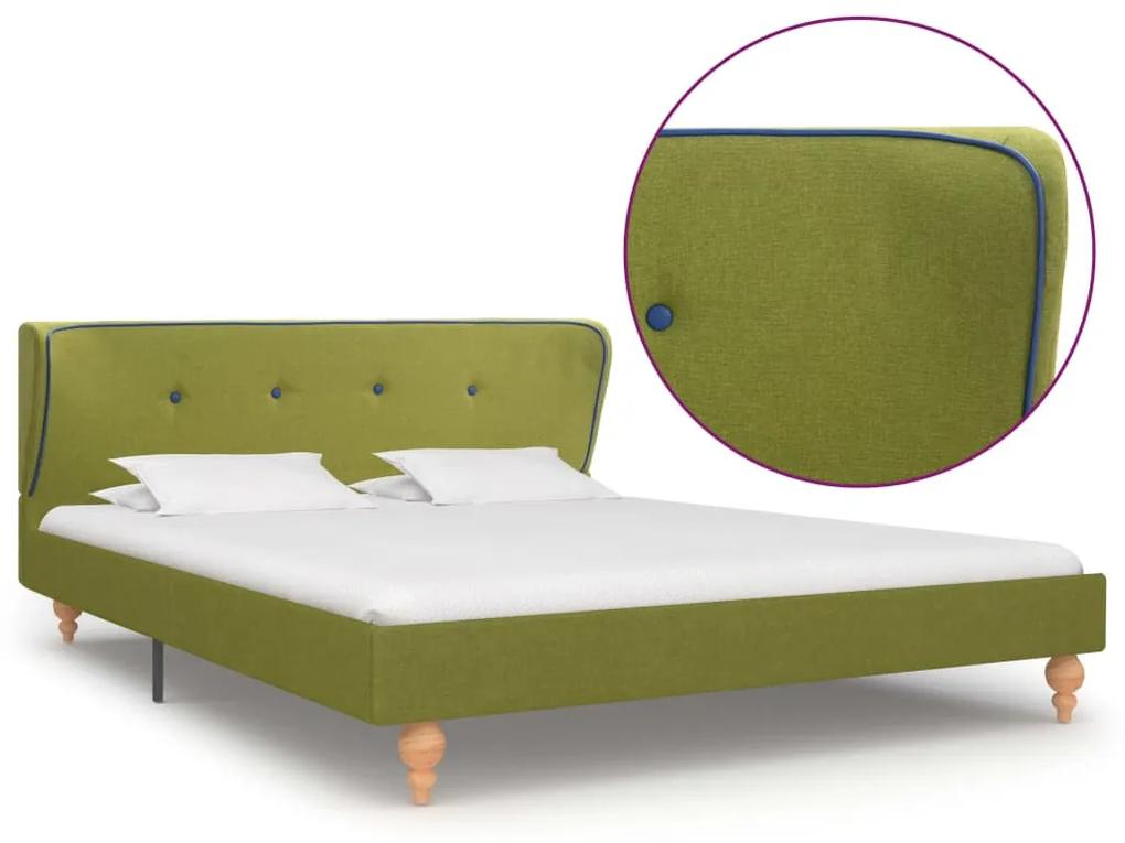 280584 vidaXL Cadru de pat, verde, 140 x 200 cm, material textil