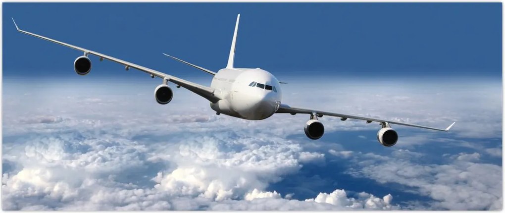 Tablou - Avion în nori (120x50 cm)