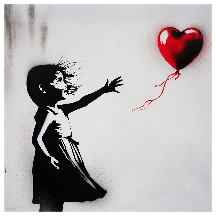 Tablou inimă în vânt street art