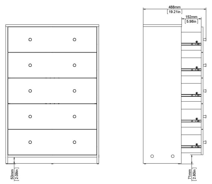 Comodă albă 72x108x30 cm May – Tvilum